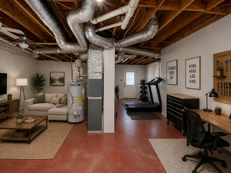 Virtually Staged Basement