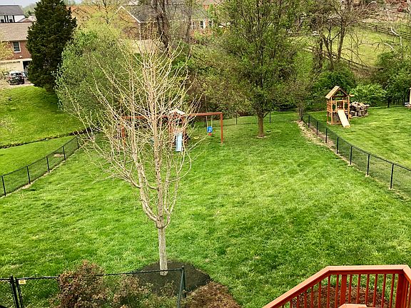 Fully fenced, deep backyard