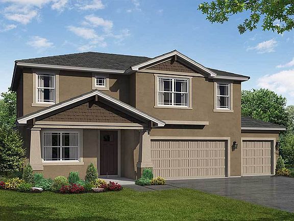Sandalwood 3-Car Home Exterior French Country Elevation