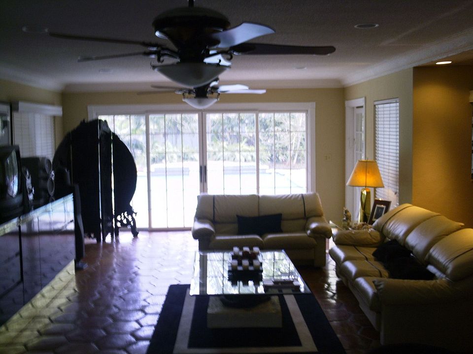 living room looking at pool