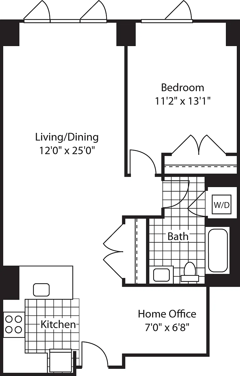 Floor plan 1 Bed (North)- 862