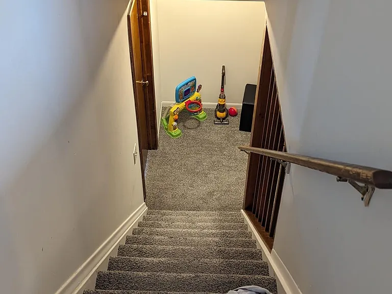 Stairs down to the finished basement