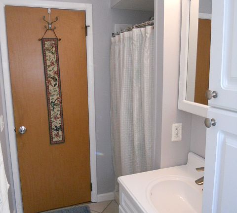 Also cabinet over toilet