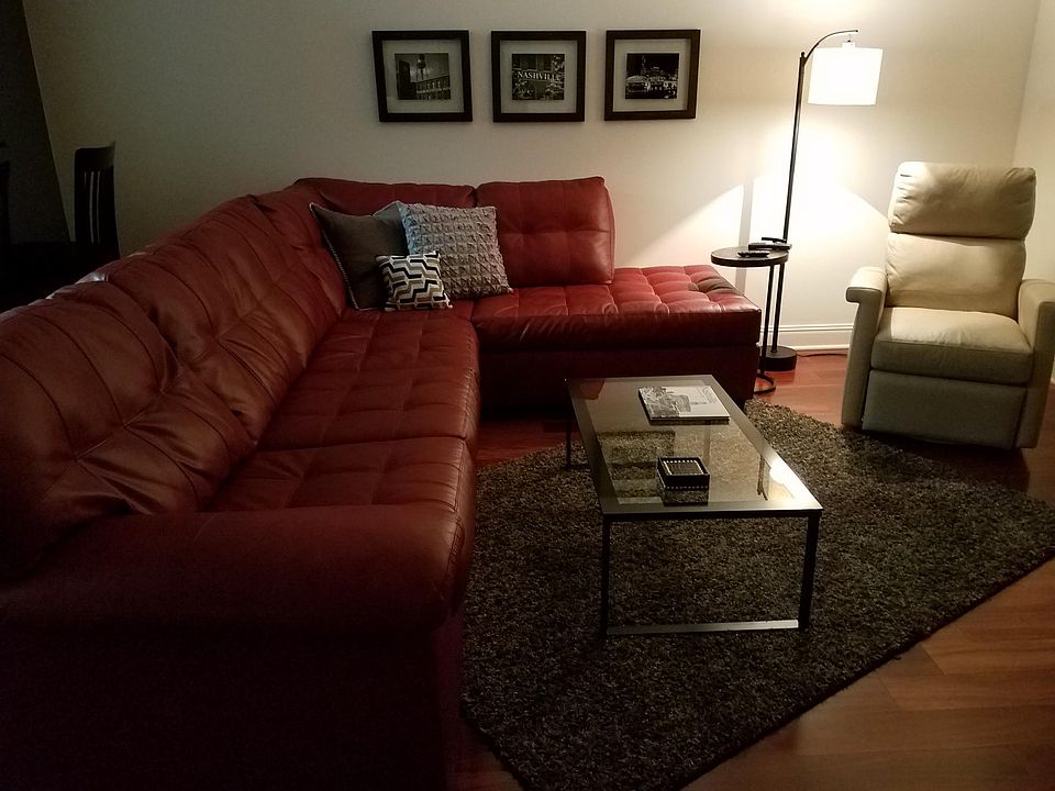 Living Room with comfy sectional & swivel recliner