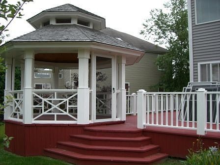gazebo with all the amenites on a massive deck