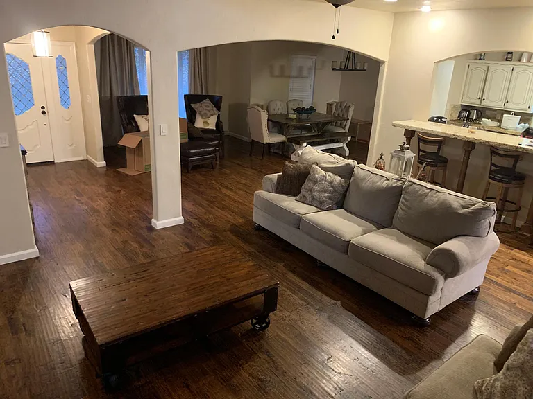 Complete updated. Hand scraped hard wood floors.