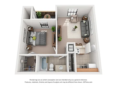 Floor plan One Bedroom A