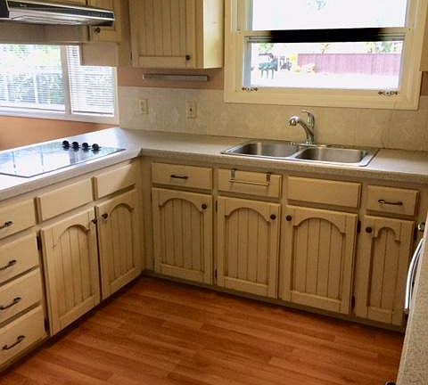 Kitchen with updated appliances.