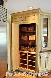 Unusual wicker basket cabinet