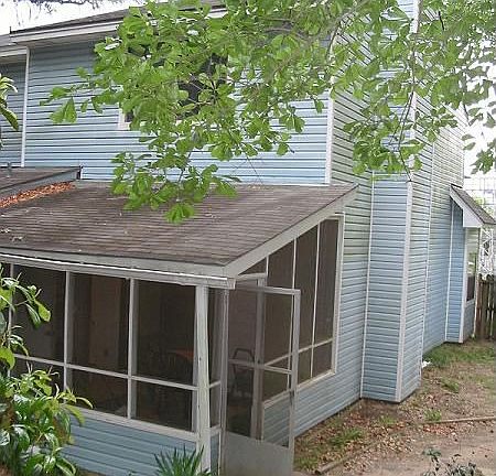 back of house, screened porch