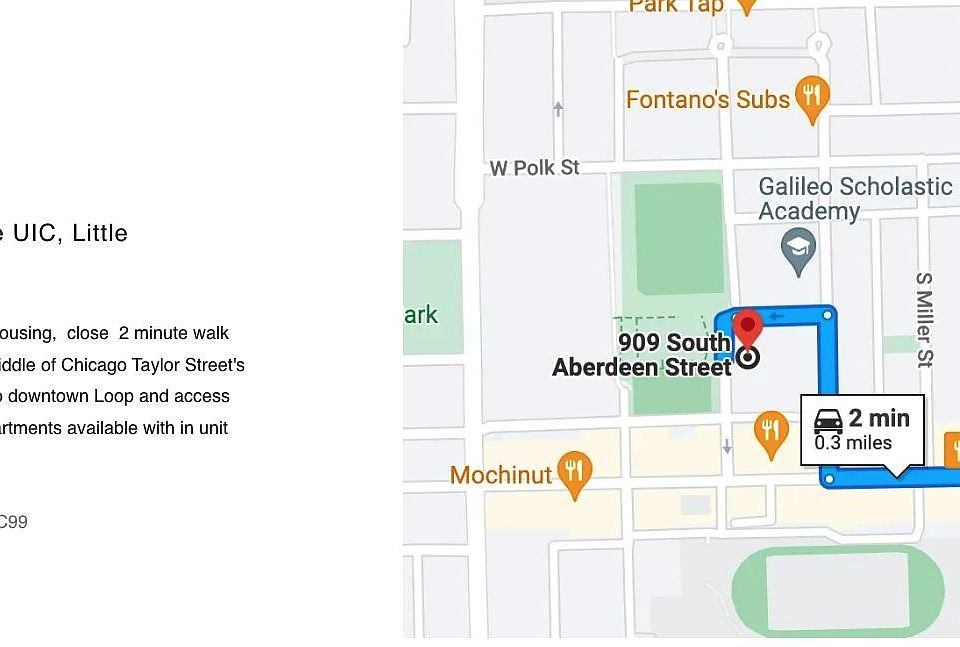 short walk to UIC