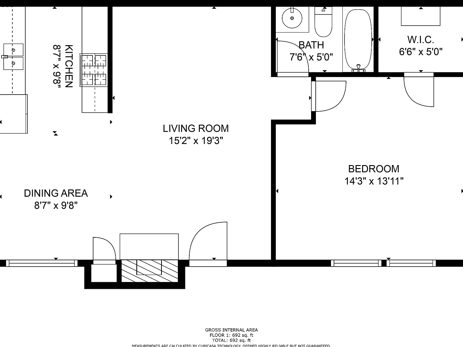 1 bed, 692 sqft, $1,000 — Photo 2