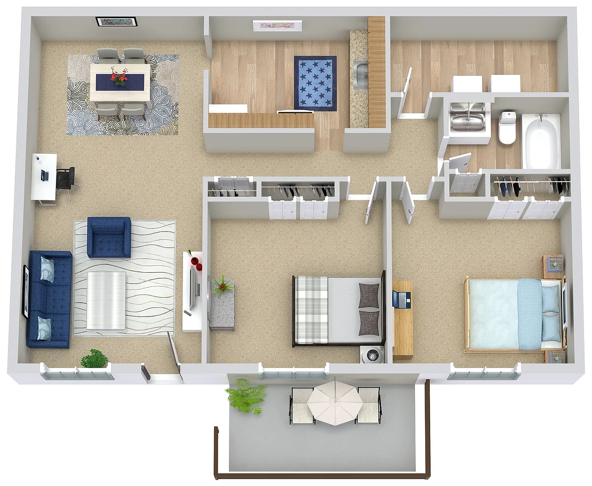 Floor plan 2 BEDS | 1 BATH