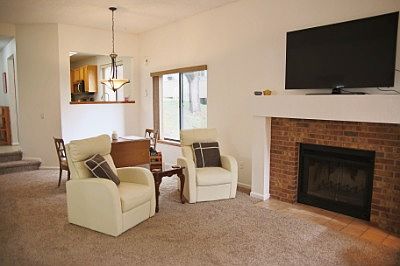 Open views into kitchen