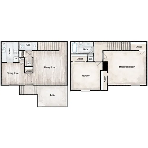Floor plan Two Bedroom Town House