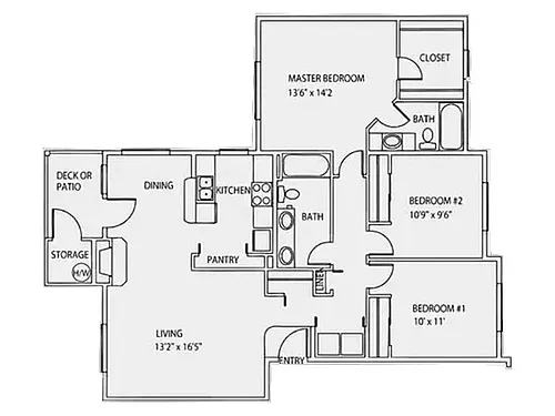 Floor plan 3X2-1160
