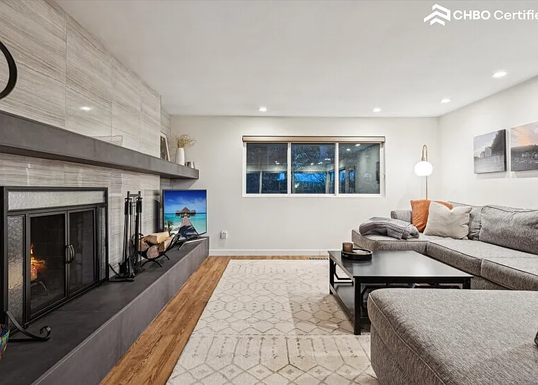 Large Woodburning Fireplace