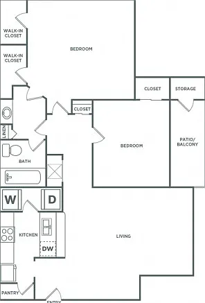 2 bed 1 bath | 988 SF 2 bed 1 bath | 988 SF