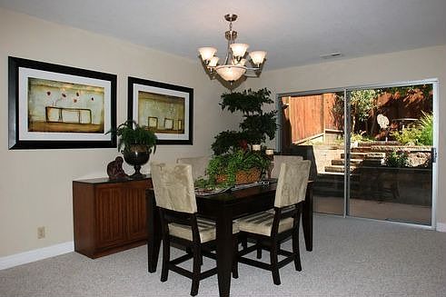 Dining Room over looking the terraced back yard