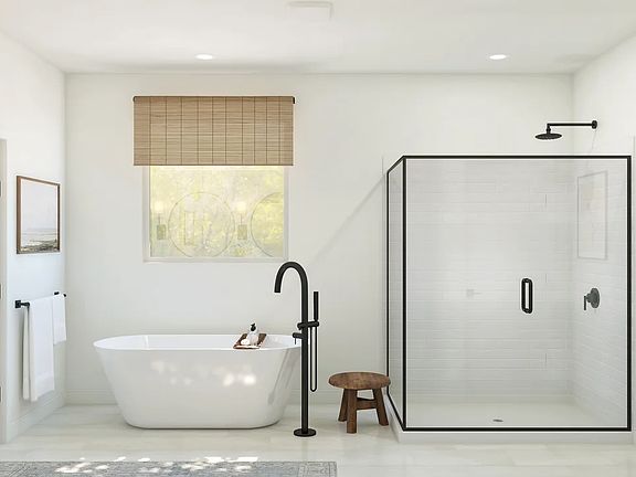 Primary bath with freestanding tub