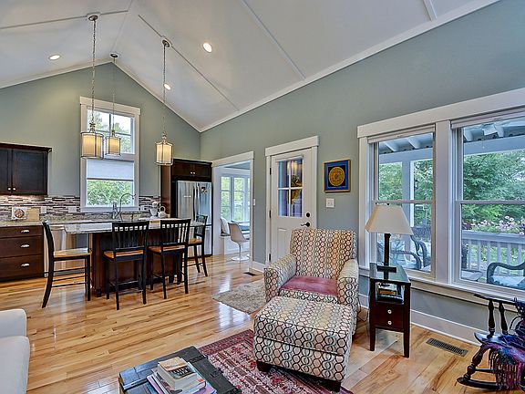 Living Room with built-ins and customizable fireplace.