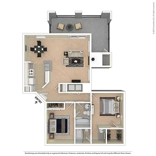 Floor plan Large Two Bedroom