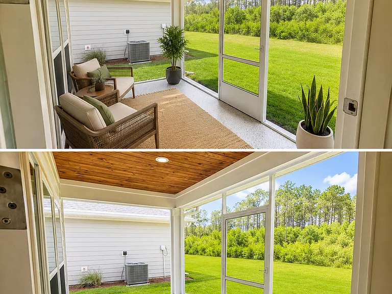 Screened-in patio perfect for relaxing and enjoying the outdoors year-round