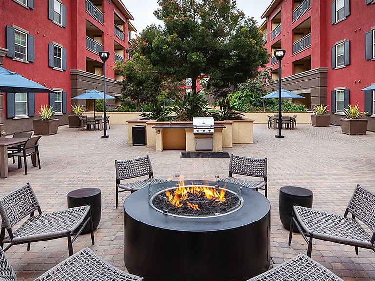 Two large community firepits