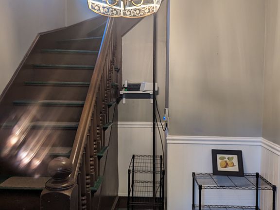 Common entrance for front, kept clean freshly painted and wainscot