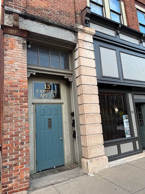 Entrance to the second floor apartment.