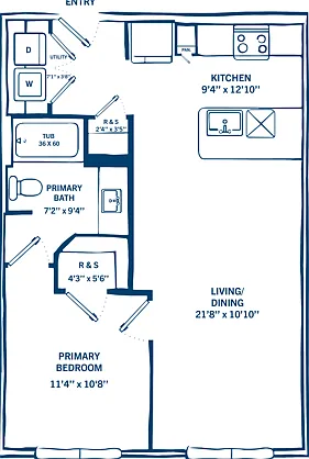 One Bedroom Floor Plan One Bedroom Floor Plan
