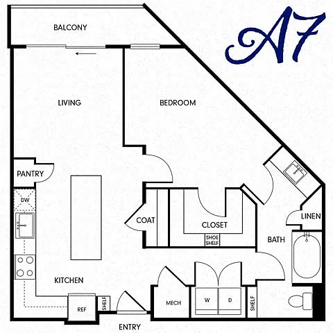 Floor plan One-Bedroom (A7)