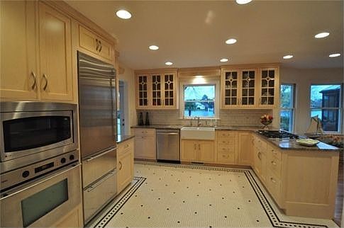Kitchen has beautiful water views