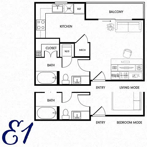 Floor plan Studio (E1)