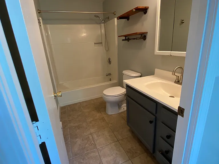 Updated upstairs full bathroom. Tub/shower combo