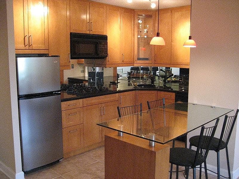 Modern Kitchen with built-in table