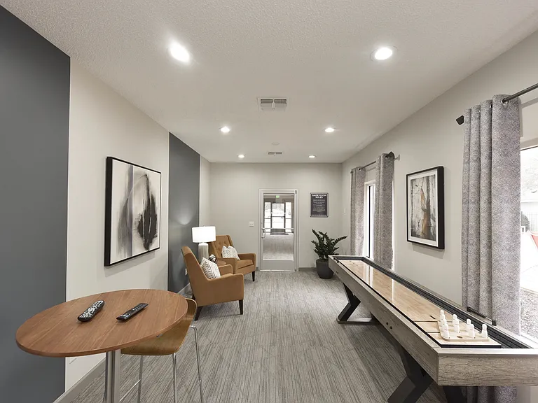 Game Room with Shuffleboard