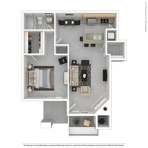 Floor plan 1 Bedroom 1 Bath