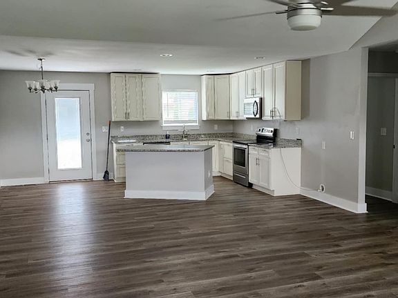 View from living room into Kitchen / dining area