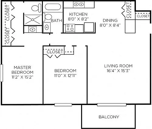 Floor plan 2 Bedroom