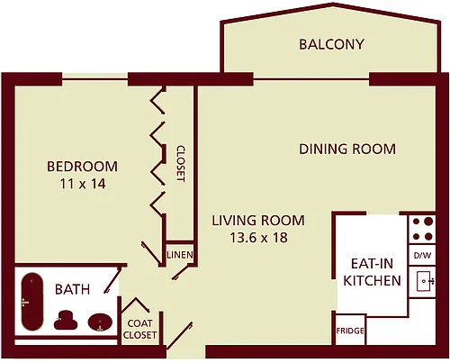 Floor plan 1BR Deluxe