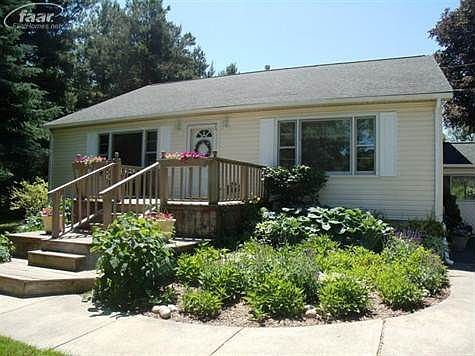 Front deck and landscaping.