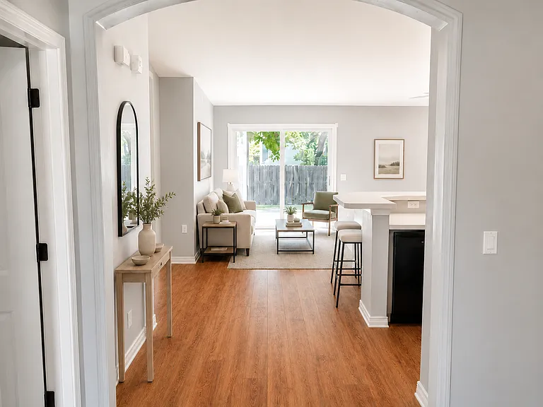 View from front door to Living Area.