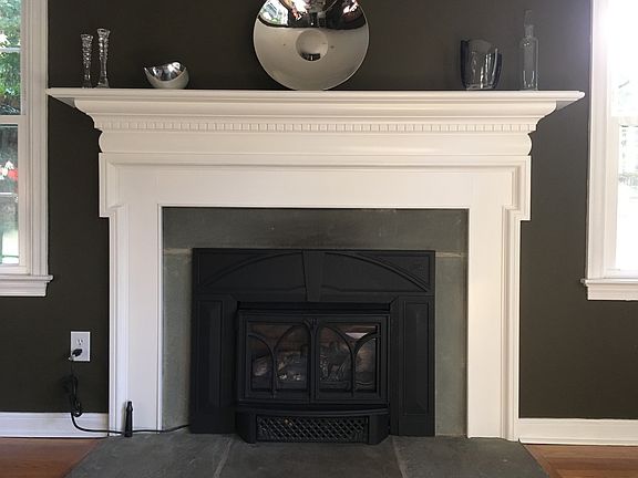 Gas fireplace creates warmth