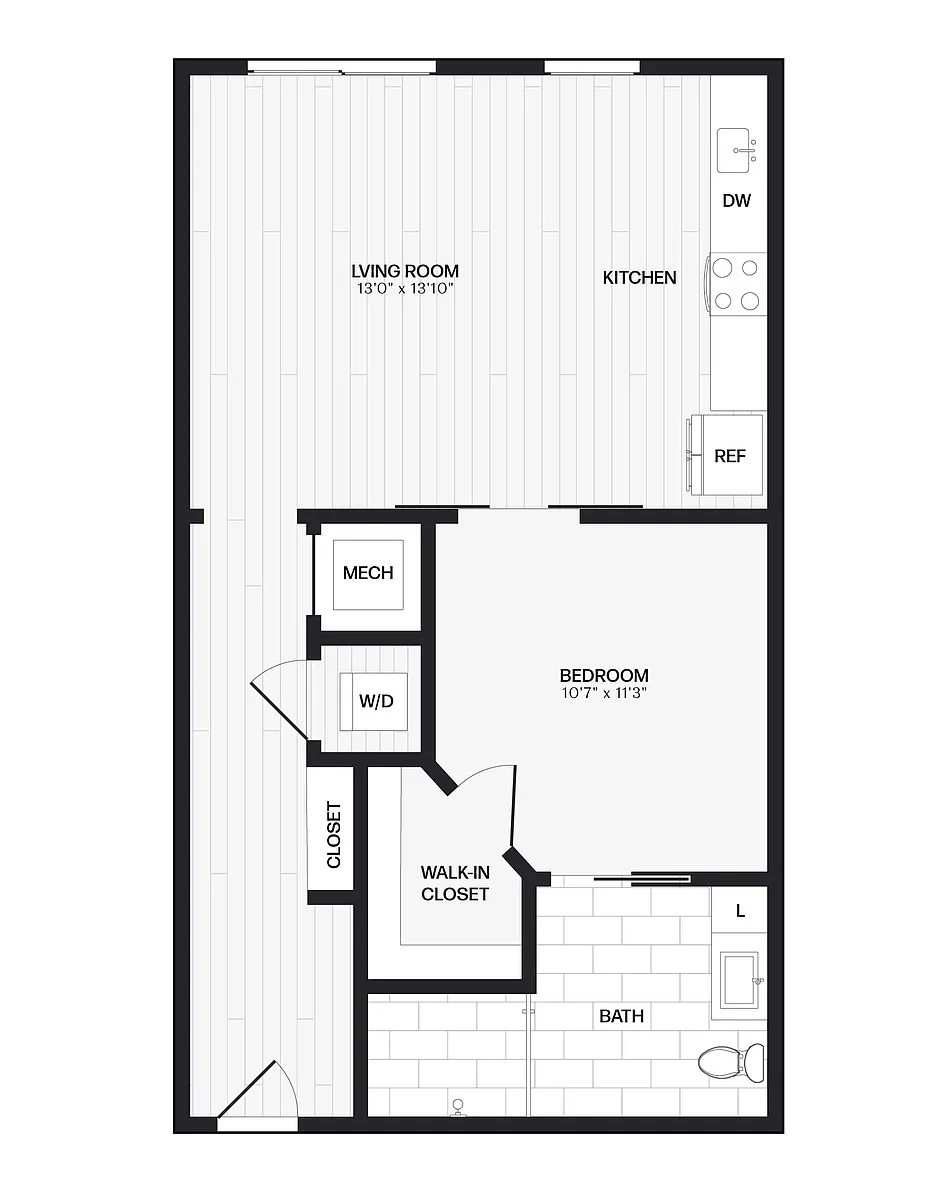 Floor plan 1 Bed/1 Bath-A1