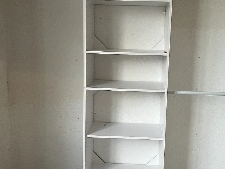 Ea room has closets with shelving master has walk in closet