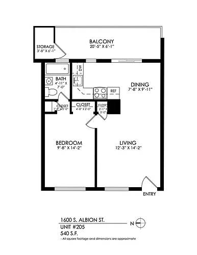 Floor plan 1 Bed 1 Bath