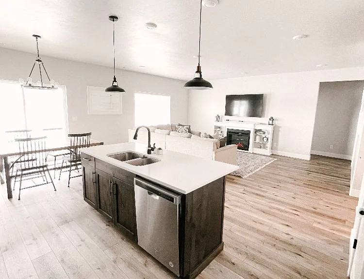 Kitchen View of Living