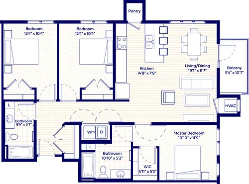 Floor plan 3 Bedroom TC