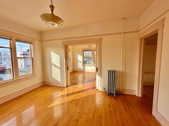 living room with sliding doors open